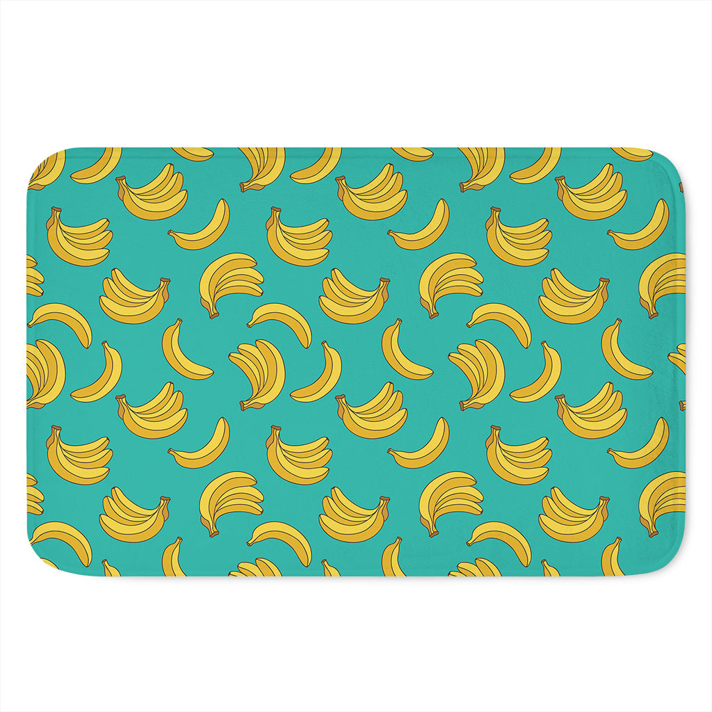 Teal Banana Pattern Print Indoor Door Mat