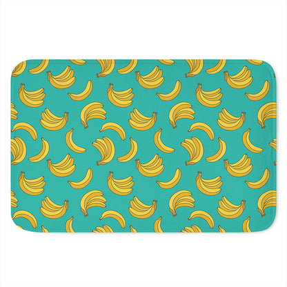 Teal Banana Pattern Print Indoor Door Mat