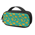 Teal Banana Pattern Print Portable Cooler Travel Case