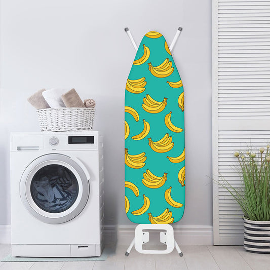 Teal Banana Pattern Print Ironing Board Cover