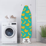 Teal Banana Pattern Print Ironing Board Cover