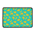 Teal Banana Pattern Print Kitchen Mat
