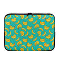 Teal Banana Pattern Print Laptop Sleeve