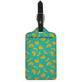 Teal Banana Pattern Print Luggage Tag