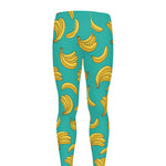 Teal Banana Pattern Print Men's leggings