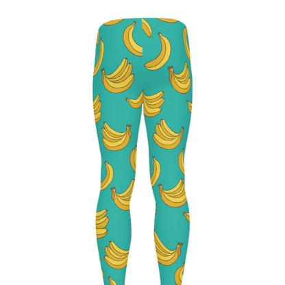 Teal Banana Pattern Print Men's leggings