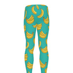 Teal Banana Pattern Print Men's leggings