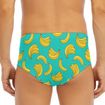 Teal Banana Pattern Print Men's Triangle Swim Briefs