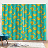 Teal Banana Pattern Print Pencil Pleat Curtains