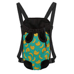 Teal Banana Pattern Print Pet Carrier Backpack