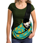 Teal Banana Pattern Print Pet Sling Carrier