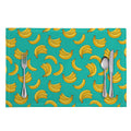Teal Banana Pattern Print Placemat