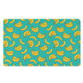 Teal Banana Pattern Print Polyester Doormat