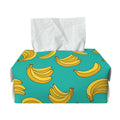 Teal Banana Pattern Print Rectangle Tissue Box Cover