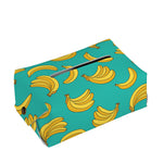 Teal Banana Pattern Print Rectangle Tissue Box Cover