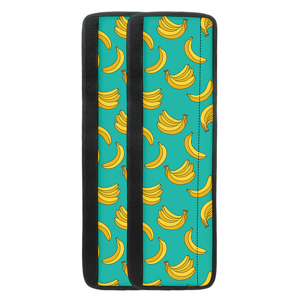 Teal Banana Pattern Print Refrigerator Handle Covers