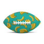 Teal Banana Pattern Print Rugby Ball