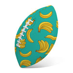 Teal Banana Pattern Print Rugby Ball