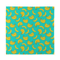 Teal Banana Pattern Print Silk Bandana