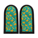 Teal Banana Pattern Print Skillet Handle Cover