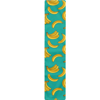 Teal Banana Pattern Print Table Runner