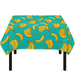 Teal Banana Pattern Print Tablecloth