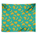 Teal Banana Pattern Print Tapestry