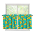 Teal Banana Pattern Print Tier Curtains