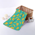 Teal Banana Pattern Print Towel
