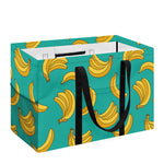 Teal Banana Pattern Print Utility Tote Bag