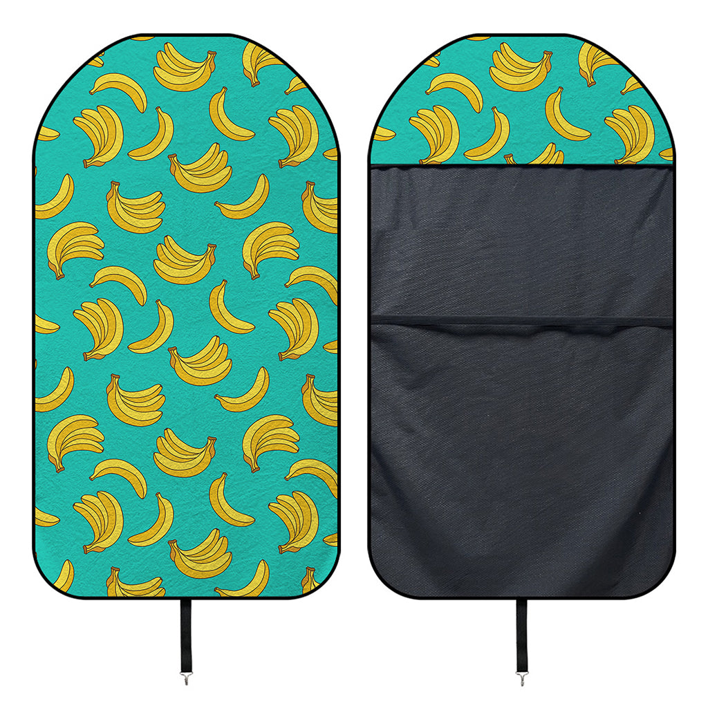 Teal Banana Pattern Print Waterproof Car Seat Cover