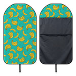 Teal Banana Pattern Print Waterproof Car Seat Cover
