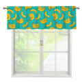 Teal Banana Pattern Print Window Valance