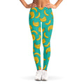 Teal Banana Pattern Print Women's Leggings