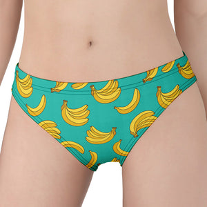 Teal Banana Pattern Print Women's Panties