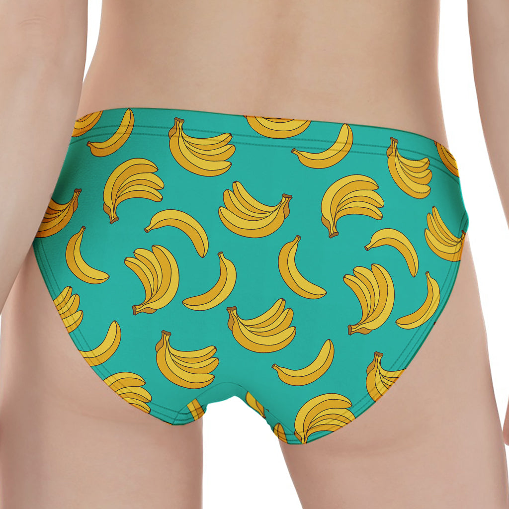 Teal Banana Pattern Print Women's Panties