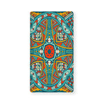 Teal Bohemian Mandala Pattern Print Baby Crib Sheet
