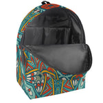 Teal Bohemian Mandala Pattern Print Backpack