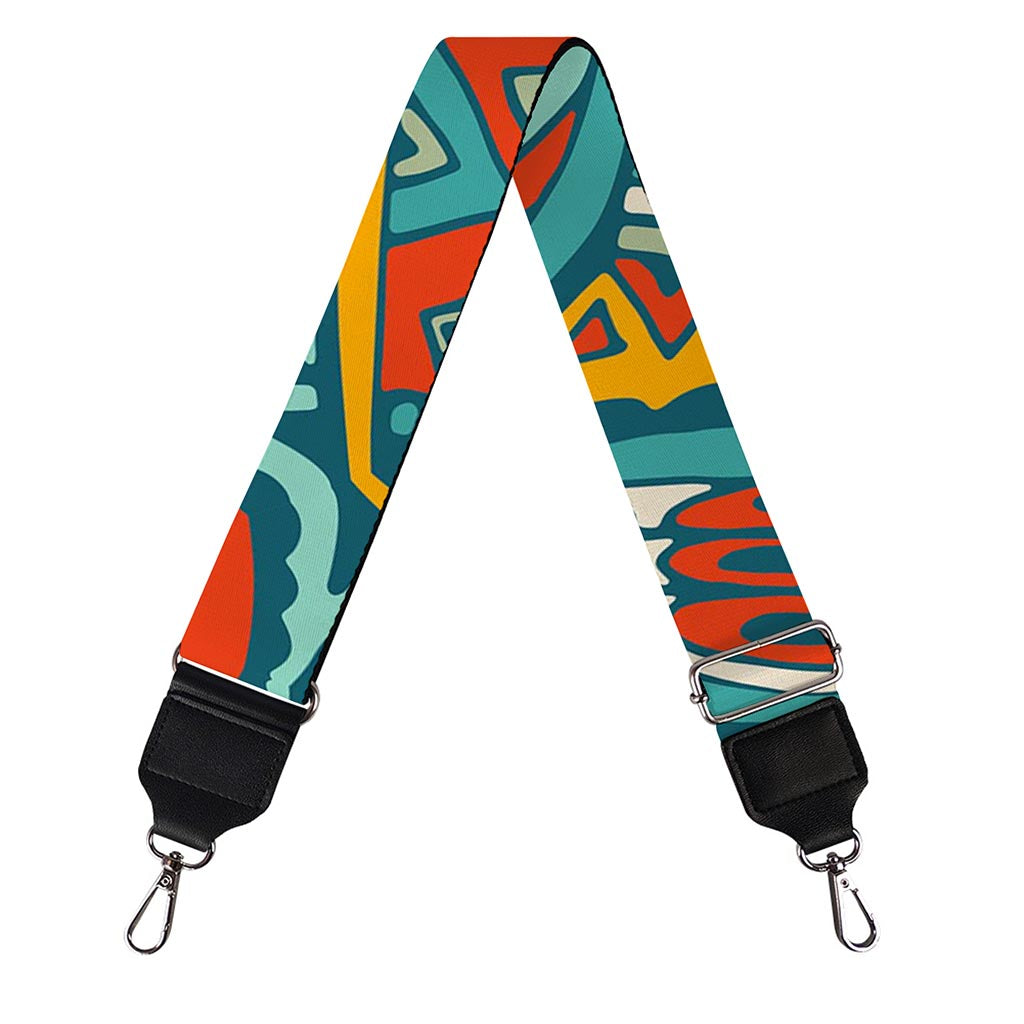 Teal Bohemian Mandala Pattern Print Bag Strap