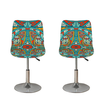 Teal Bohemian Mandala Pattern Print Bar Stool Covers