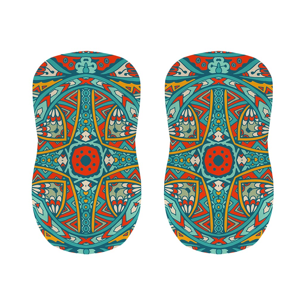 Teal Bohemian Mandala Pattern Print Bar Stool Covers