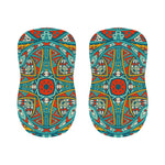 Teal Bohemian Mandala Pattern Print Bar Stool Covers