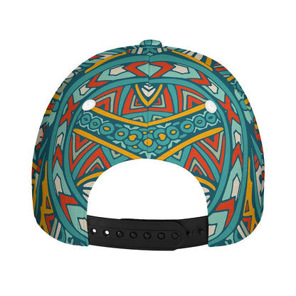 Teal Bohemian Mandala Pattern Print Baseball Cap