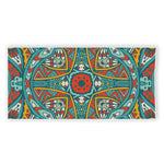 Teal Bohemian Mandala Pattern Print Beach Towel