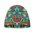 Teal Bohemian Mandala Pattern Print Beanie