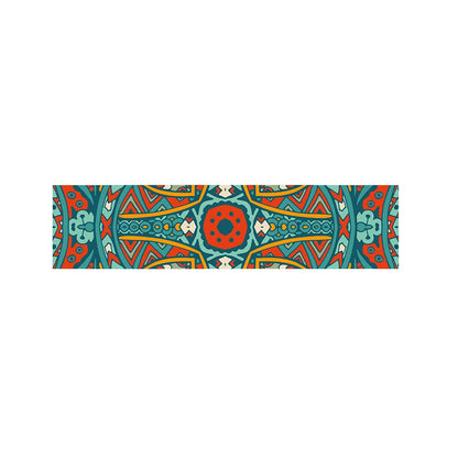 Teal Bohemian Mandala Pattern Print Bed Runner