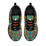 Teal Bohemian Mandala Pattern Print Black Running Shoes