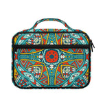 Teal Bohemian Mandala Pattern Print Briefcase Bible Bag