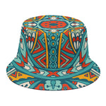 Teal Bohemian Mandala Pattern Print Bucket Hat