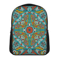 Teal Bohemian Mandala Pattern Print Casual Backpack